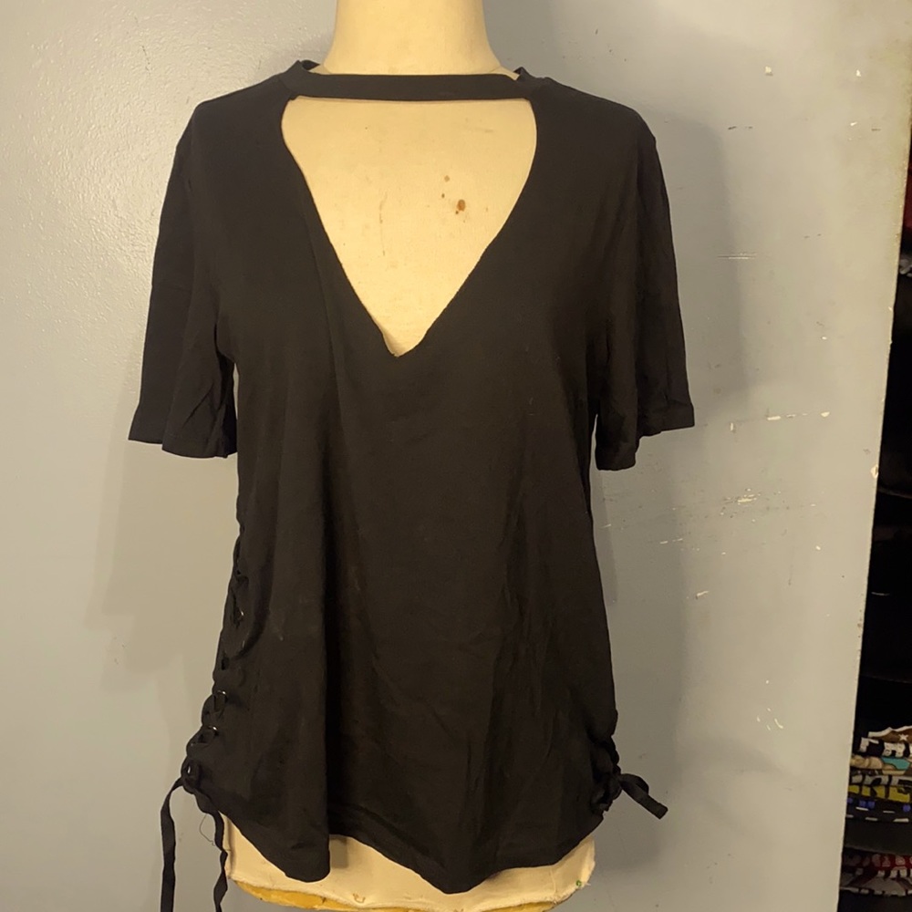 Forever 21 black shirt with side ties